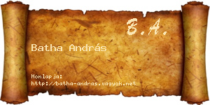 Batha András névjegykártya